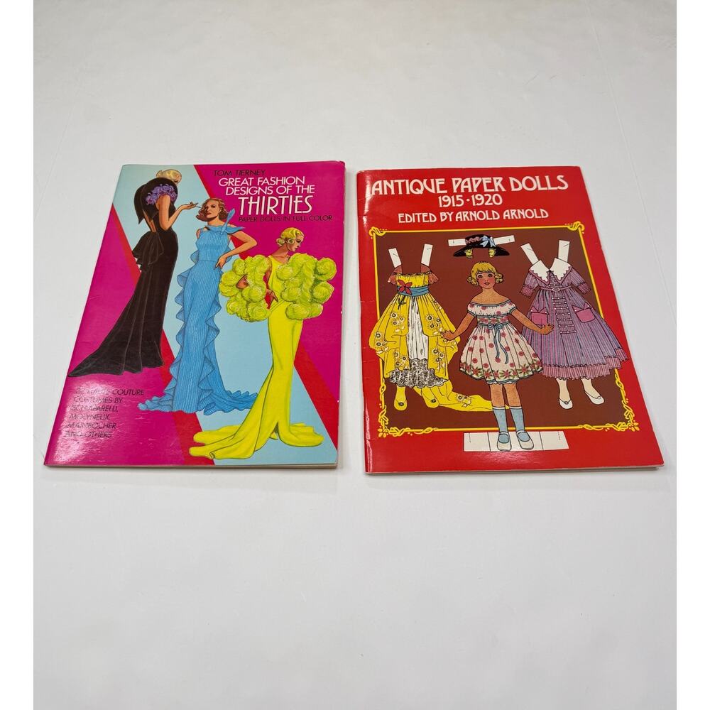 Lot of 2 Vintage Tom Tierny Antique Fashion Designs of the 30's Paper Dolls